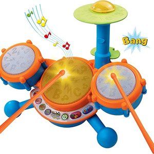 VTech KidiBeats Kids Drum Set, Orange